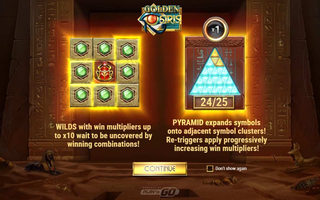 Golden Osiris game lobby / feature intro