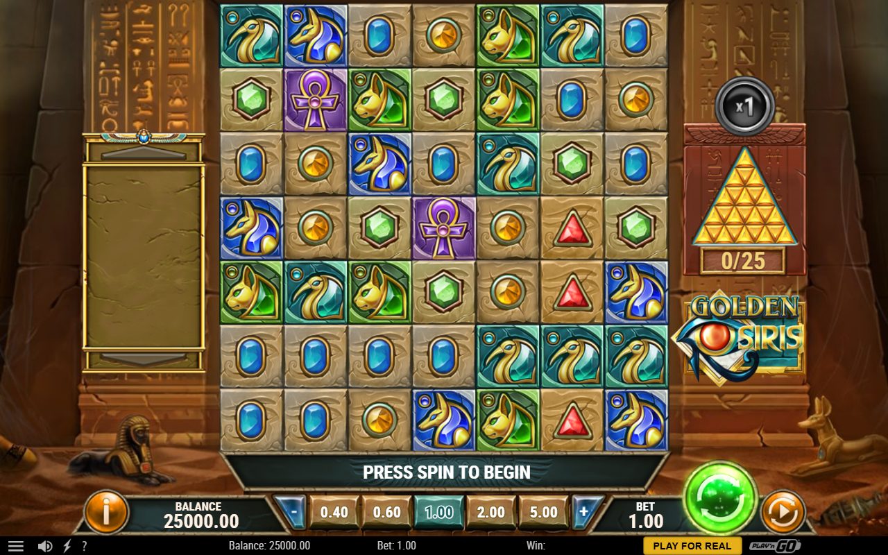 Golden Osiris base game reels