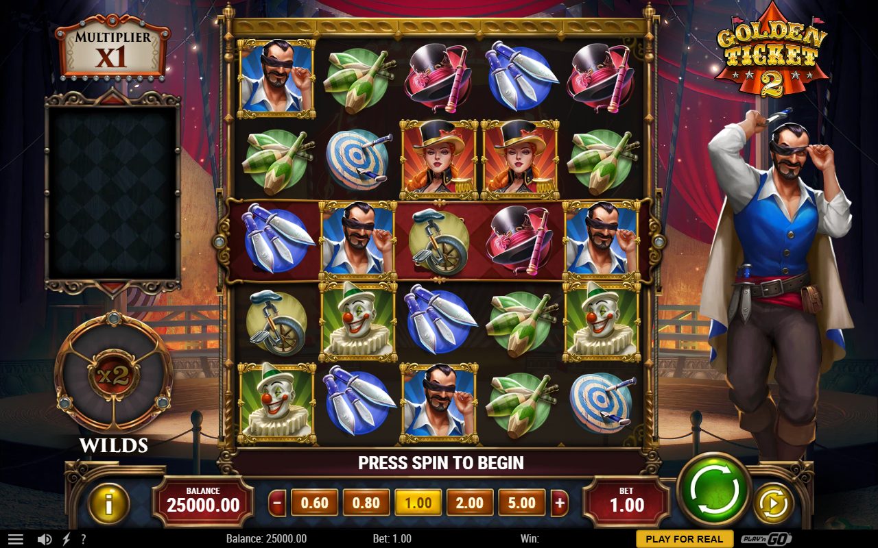 Golden Ticket 2 base game reels