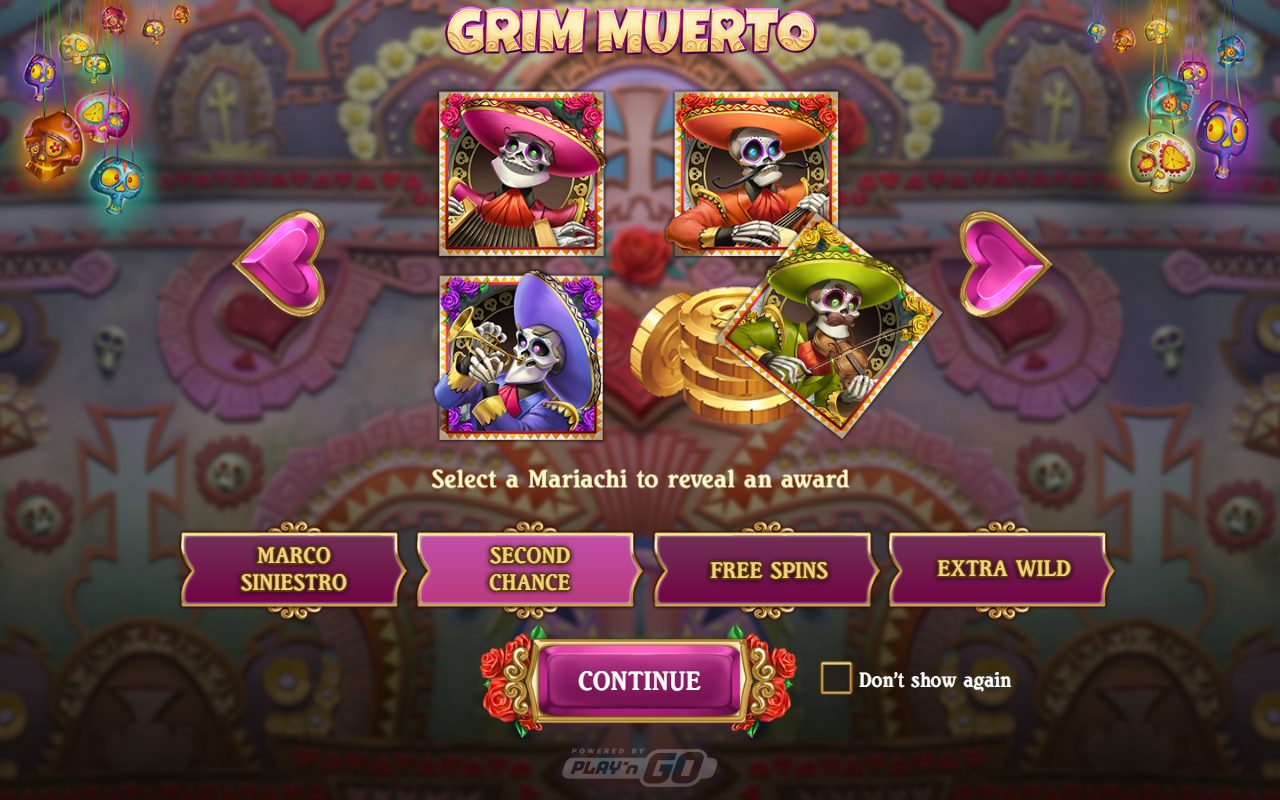 Grim Muerto game lobby / feature intro