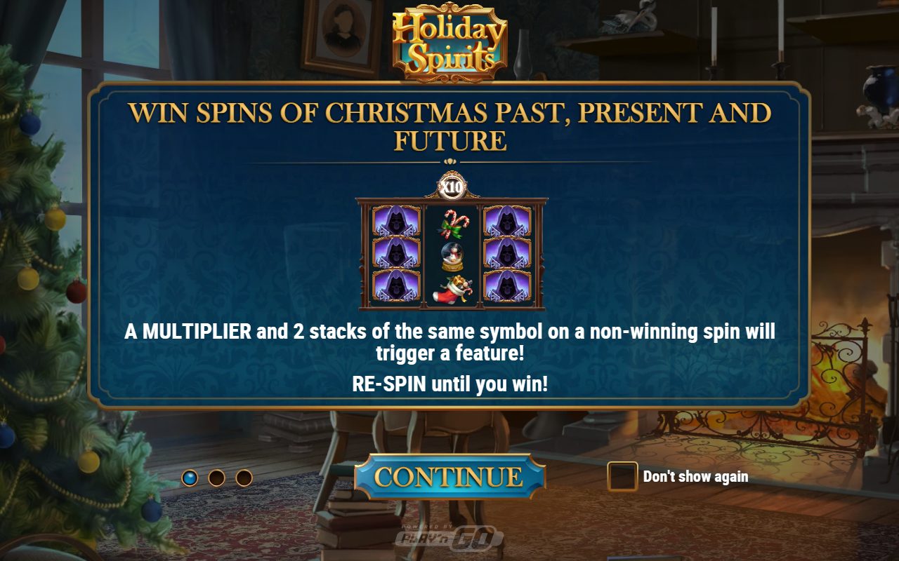 Holiday Spirits game lobby / feature intro