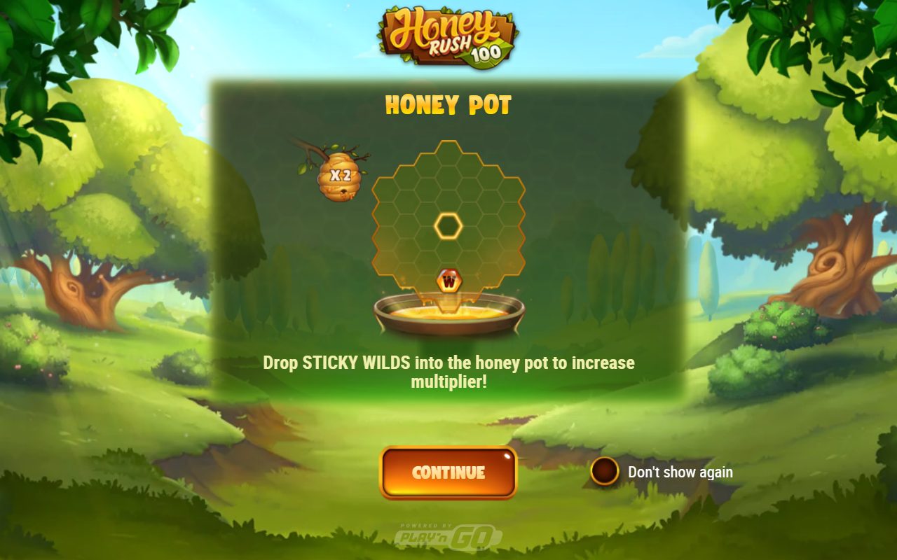 Honey Rush 100 game lobby / feature intro