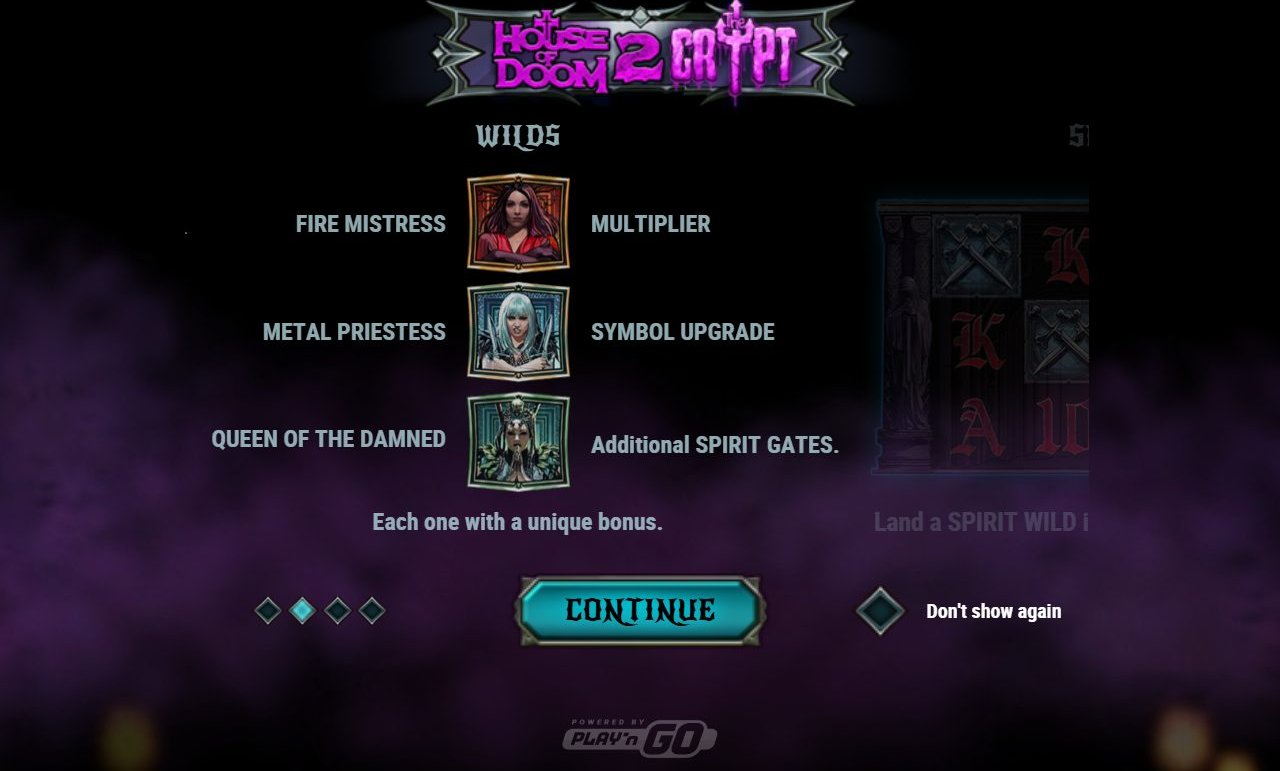 House of Doom 2: The Crypt game lobby / feature intro