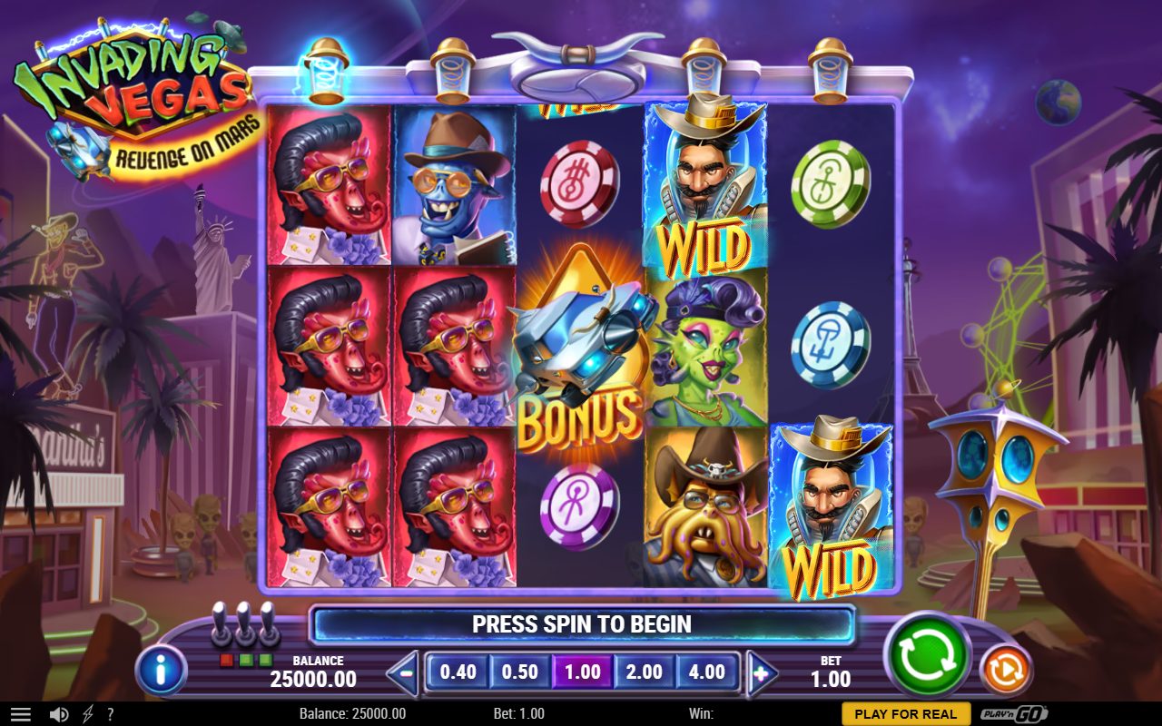 Invading Vegas: Revenge on Mars base game reels