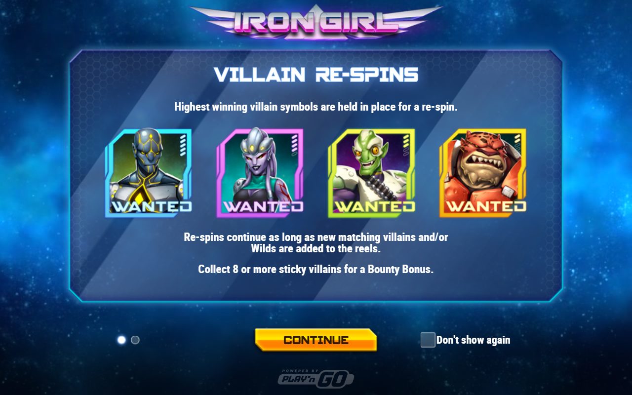 Iron Girl game lobby / feature intro