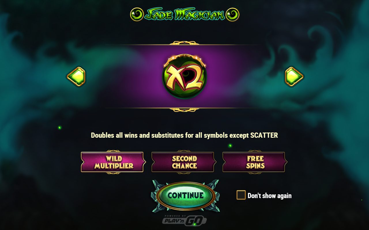 Jade Magician game lobby / feature intro