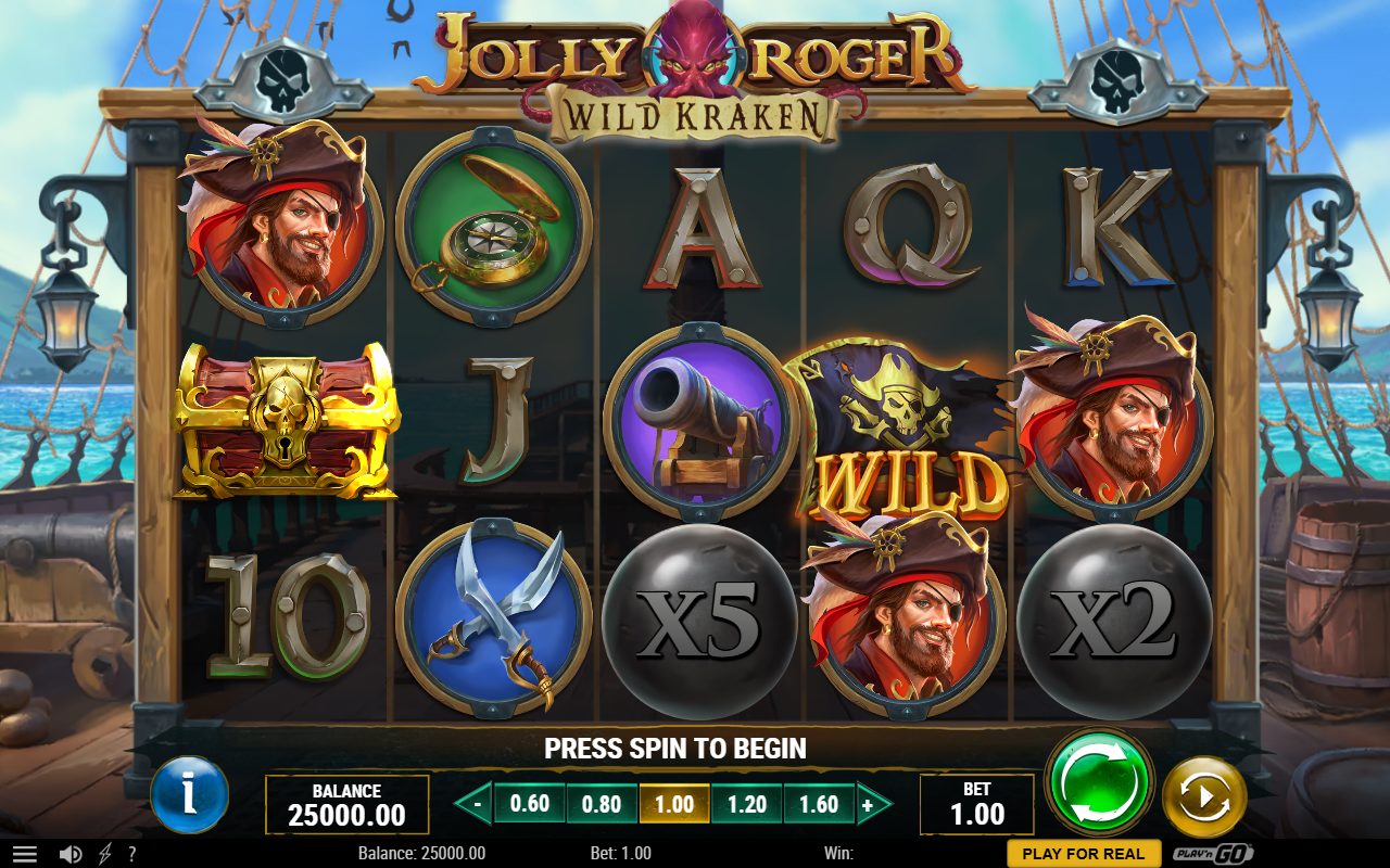 Jolly Roger Wild Kraken base game reels