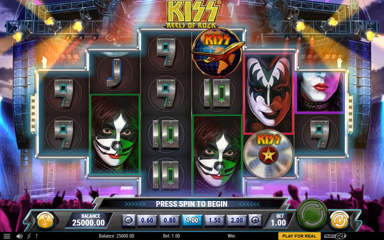 KISS Reels of Rock base game reels
