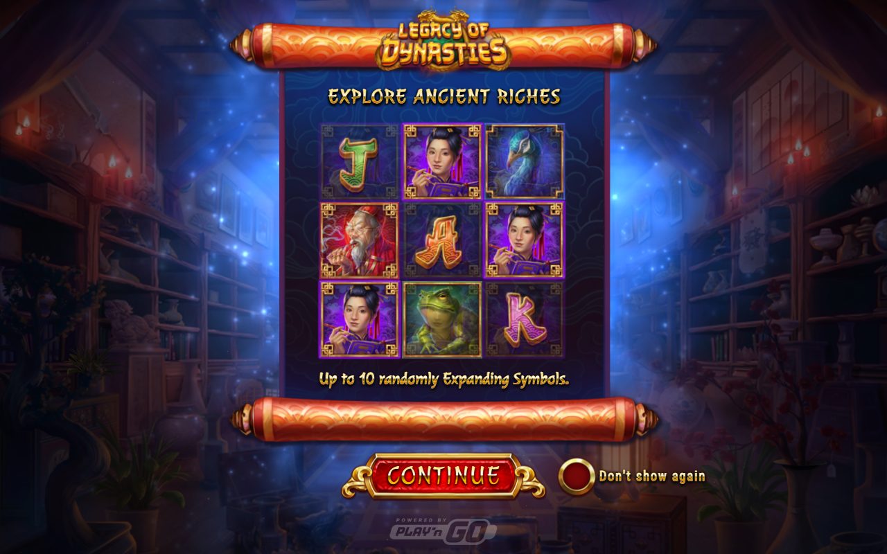 Legacy of Dynasties game lobby / feature intro