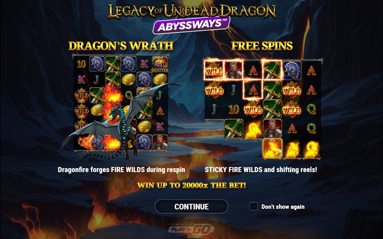 Legacy of Undead Dragon ABYSSWAYS game lobby / feature intro