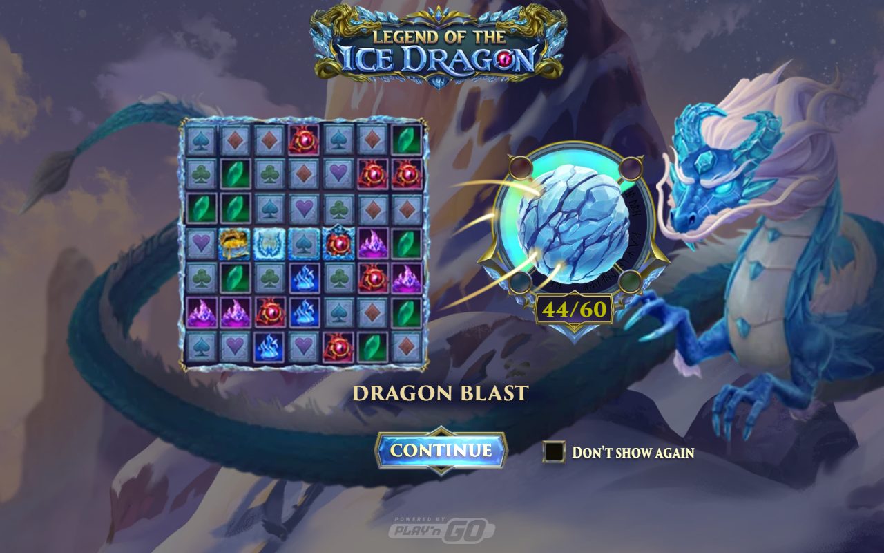 Legend of the Ice Dragon game lobby / feature intro