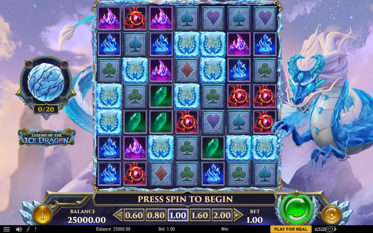Legend of the Ice Dragon base game reels