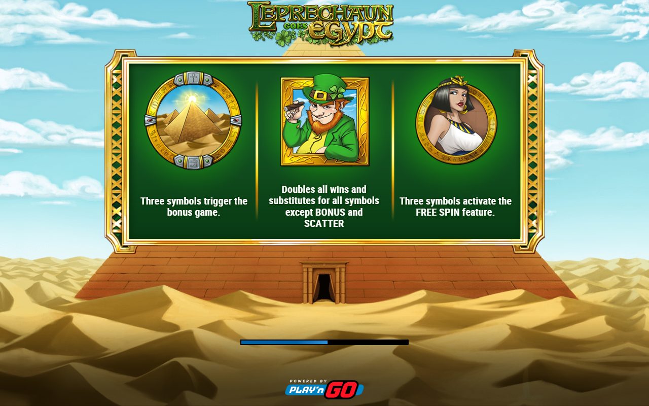 Leprechaun Goes Egypt game lobby / feature intro