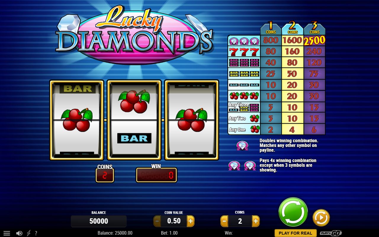 Lucky Diamonds game lobby / feature intro