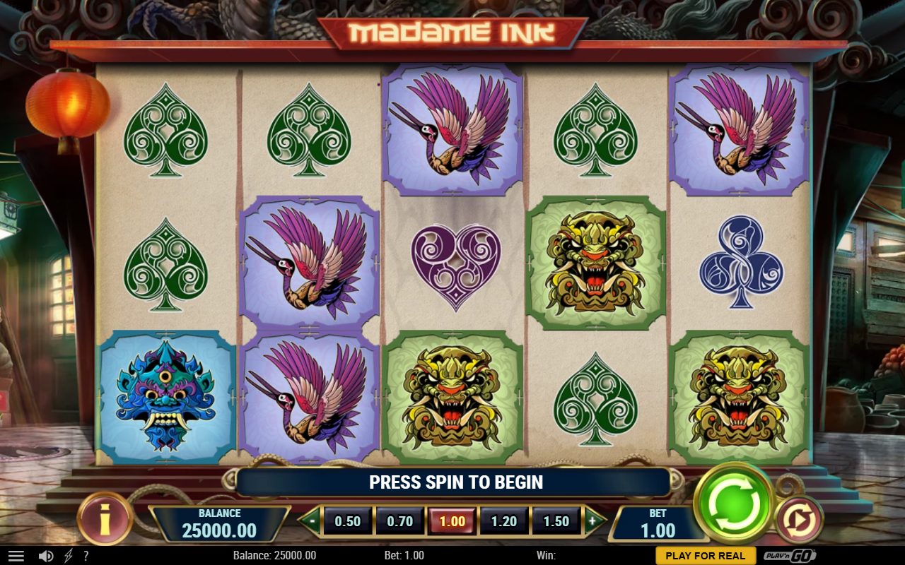 Madame Ink base game reels