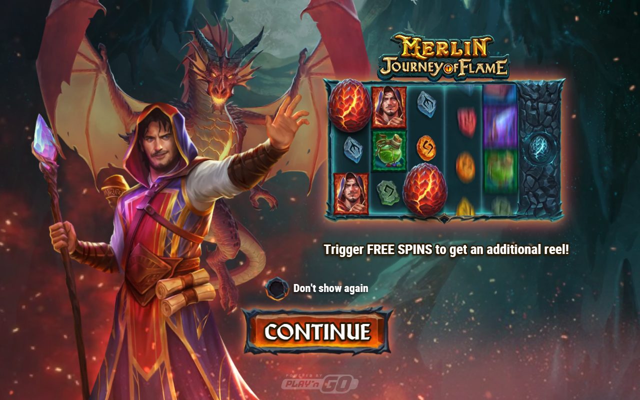 Merlin: Journey of Flame game lobby / feature intro