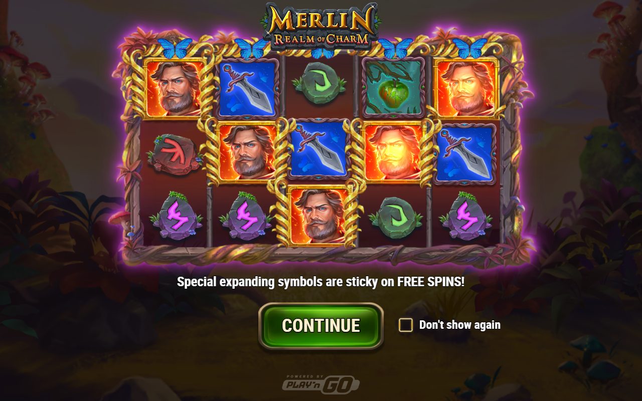 Merlin Realm of Charm game lobby / feature intro