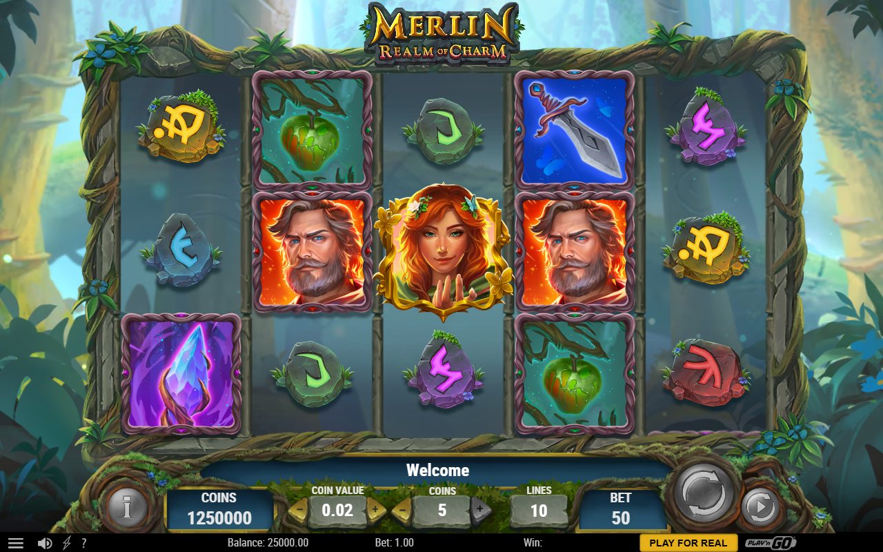 Merlin Realm of Charm base game reels