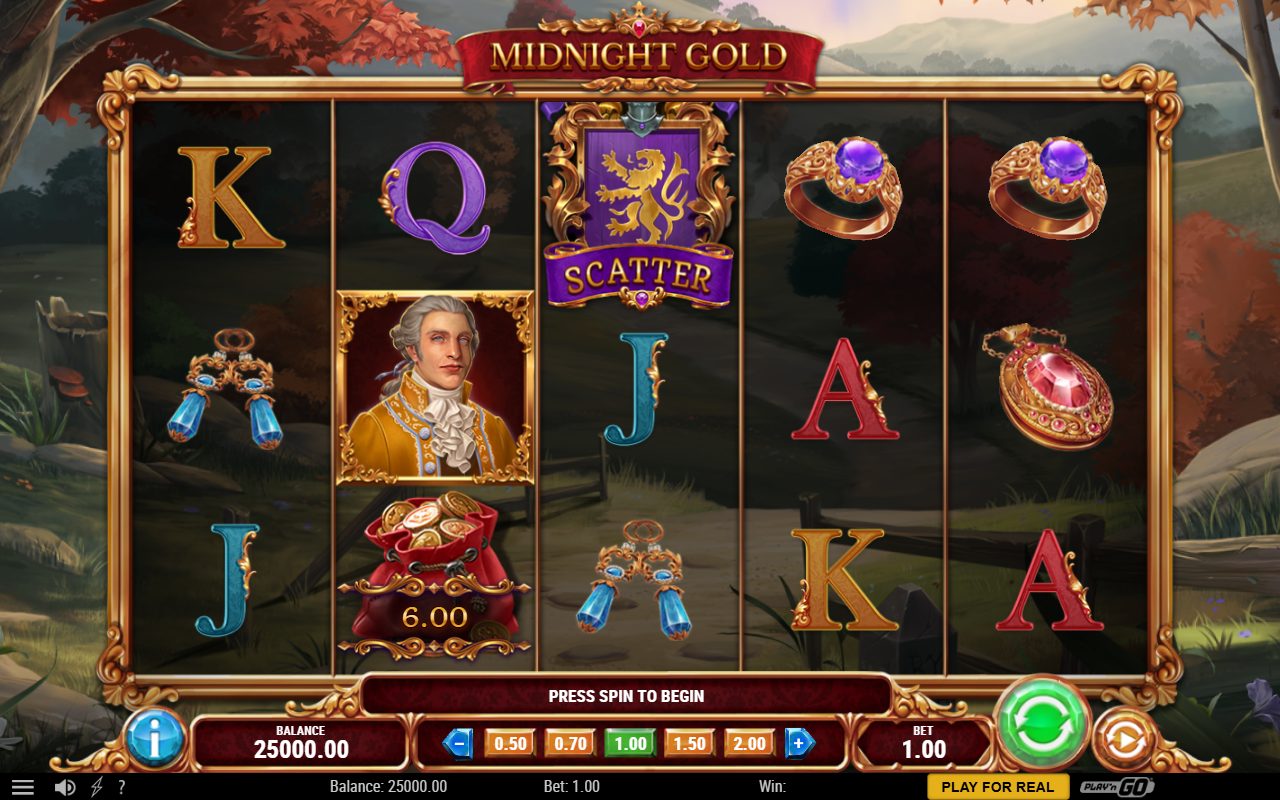 Midnight Gold base game reels