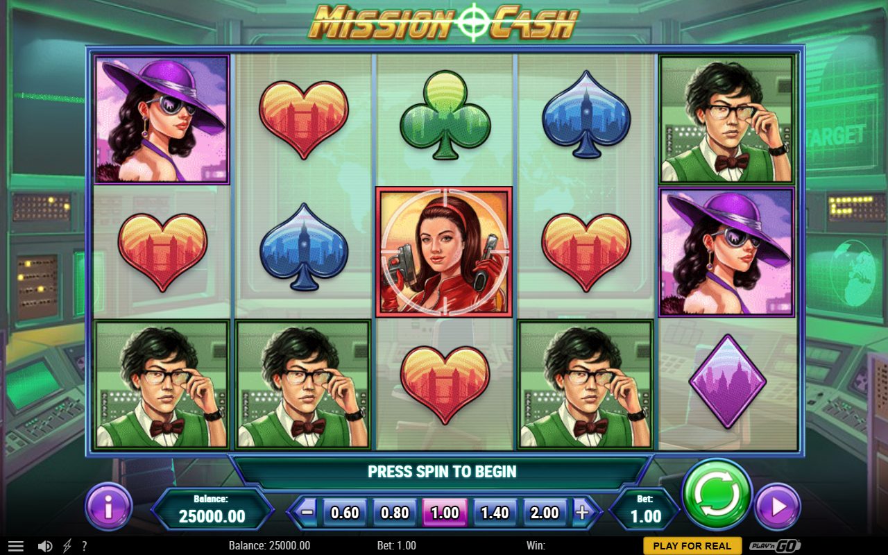 Mission Cash base game reels