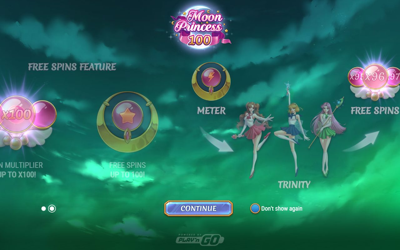 Moon Princess 100 game lobby / feature intro