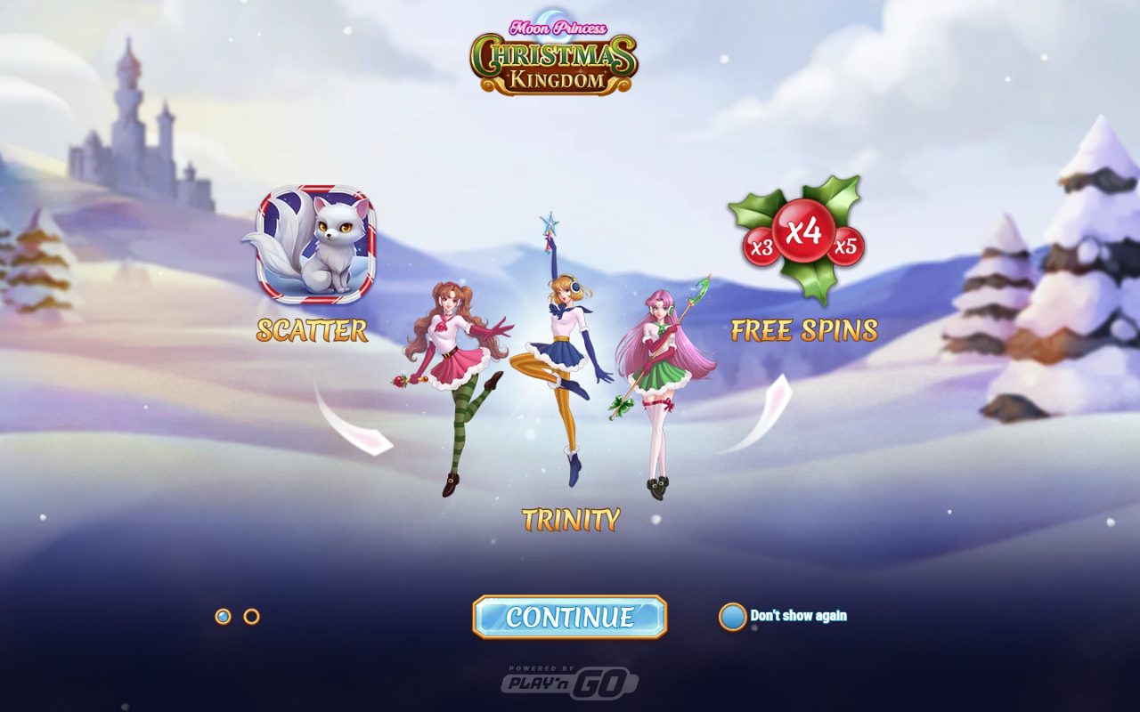 Moon Princess Christmas Kingdom game lobby / feature intro