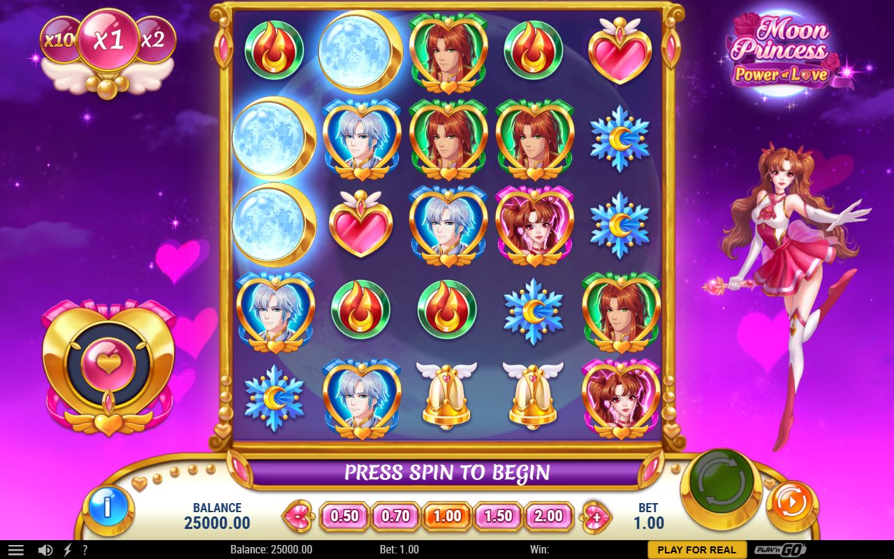 Moon Princess: Power of Love base game reels
