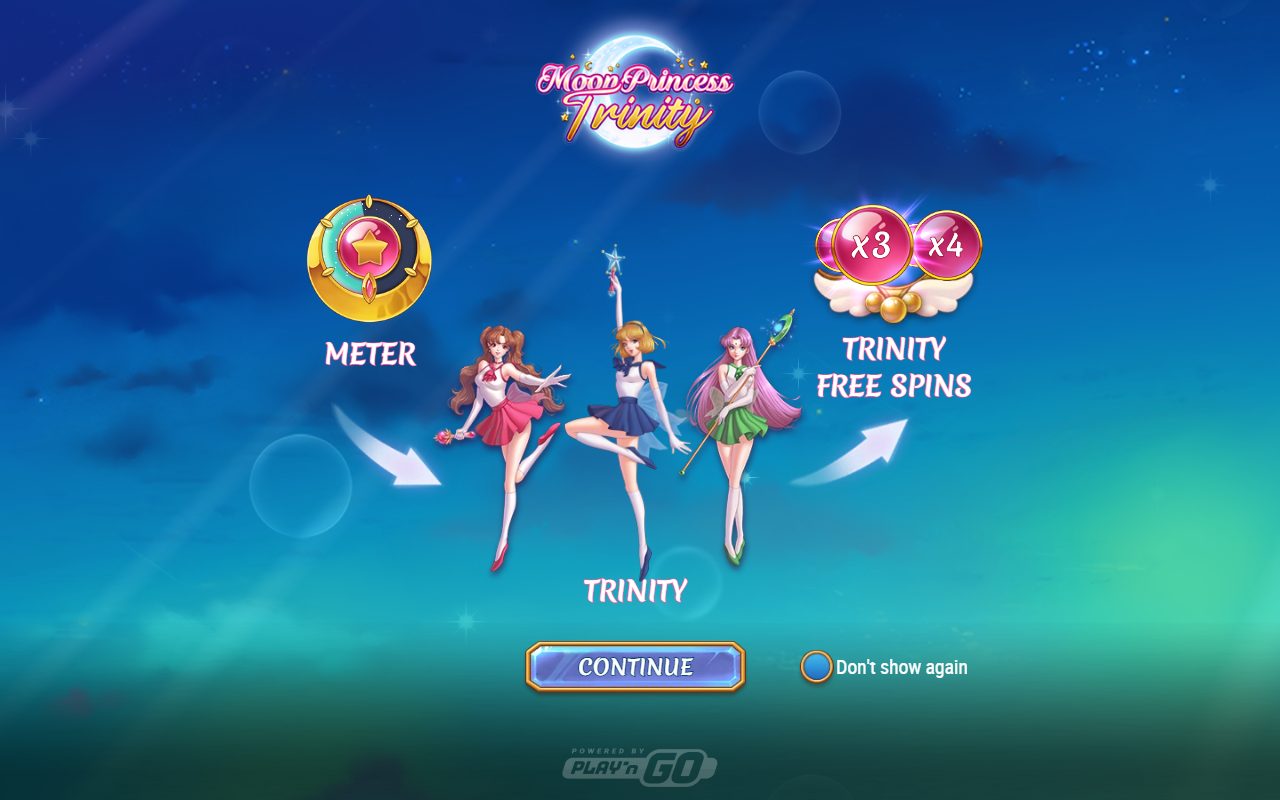 Moon Princess Trinity game lobby / feature intro