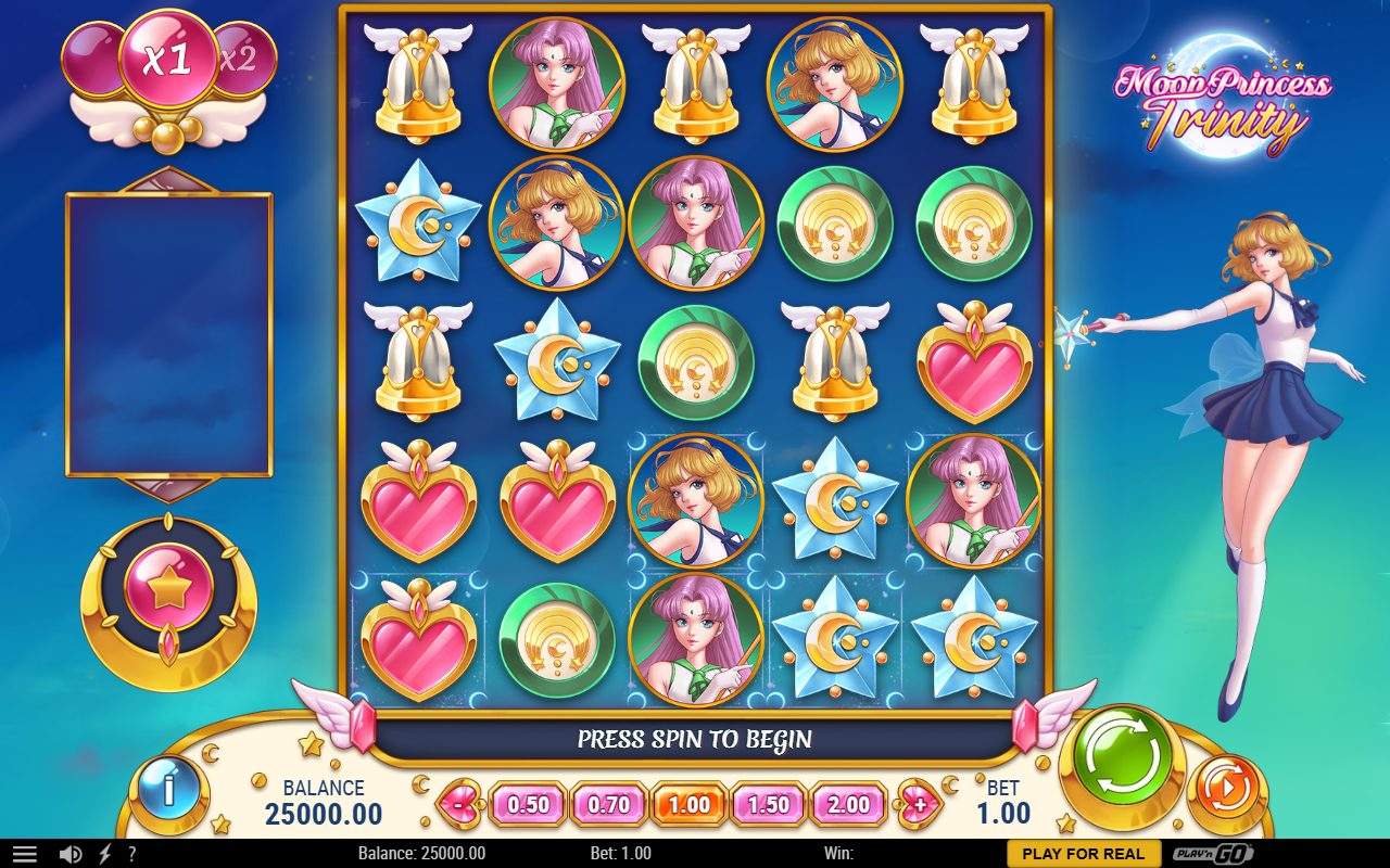 Moon Princess Trinity base game reels