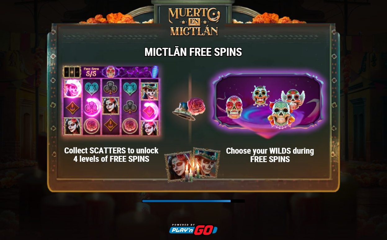 Muerto en Mictlan game lobby / feature intro