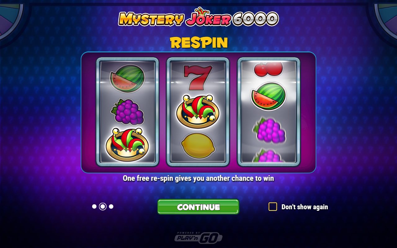 Mystery Joker 6000 game lobby / feature intro