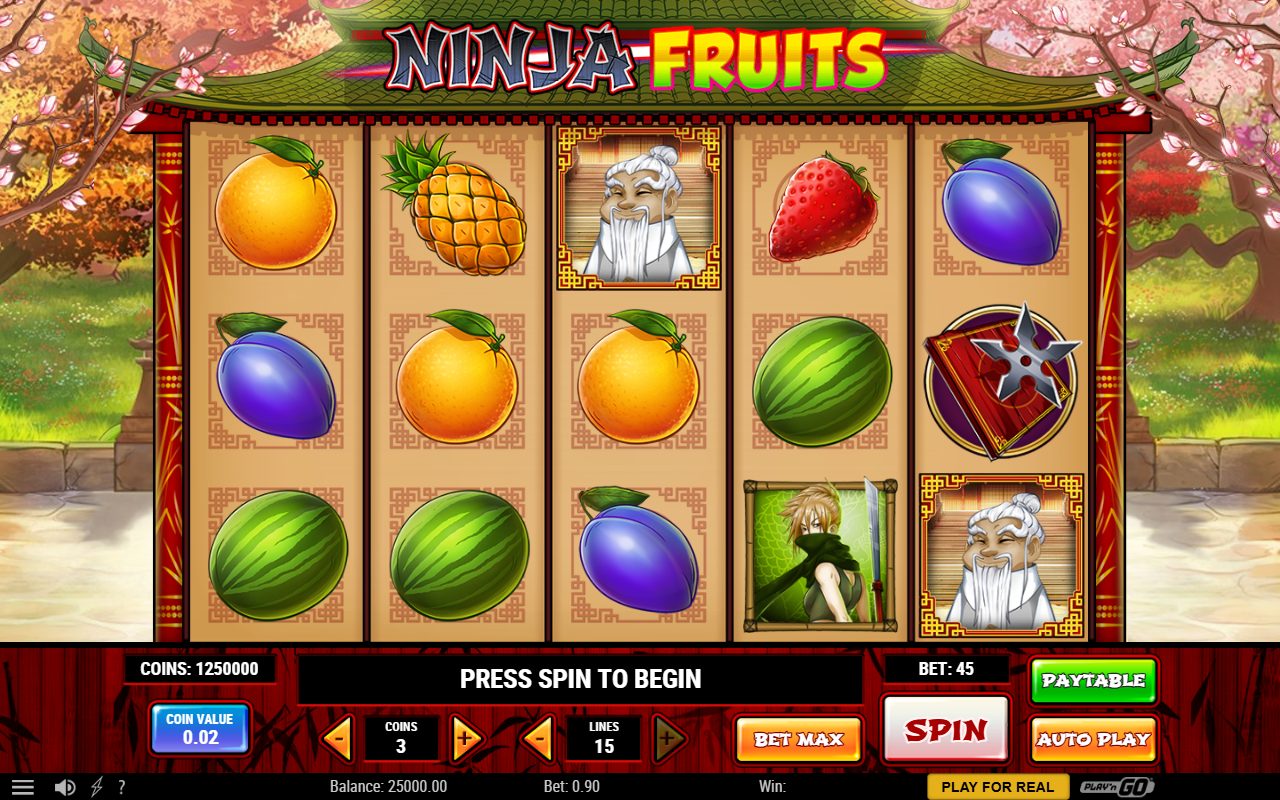 Ninja Fruits base game reels