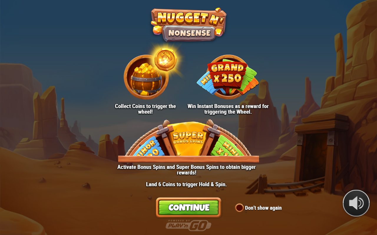 Nugget N' Nonsense game lobby / feature intro