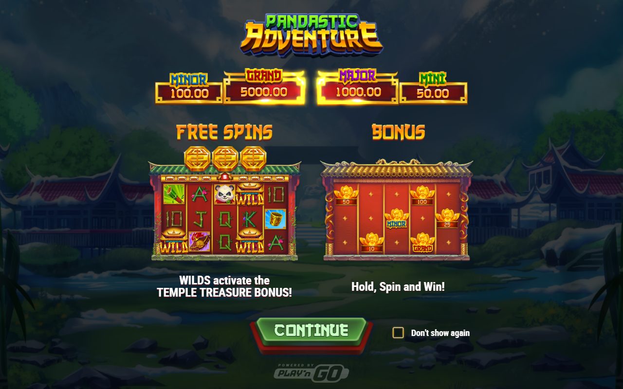 Pandastic Adventure game lobby / feature intro