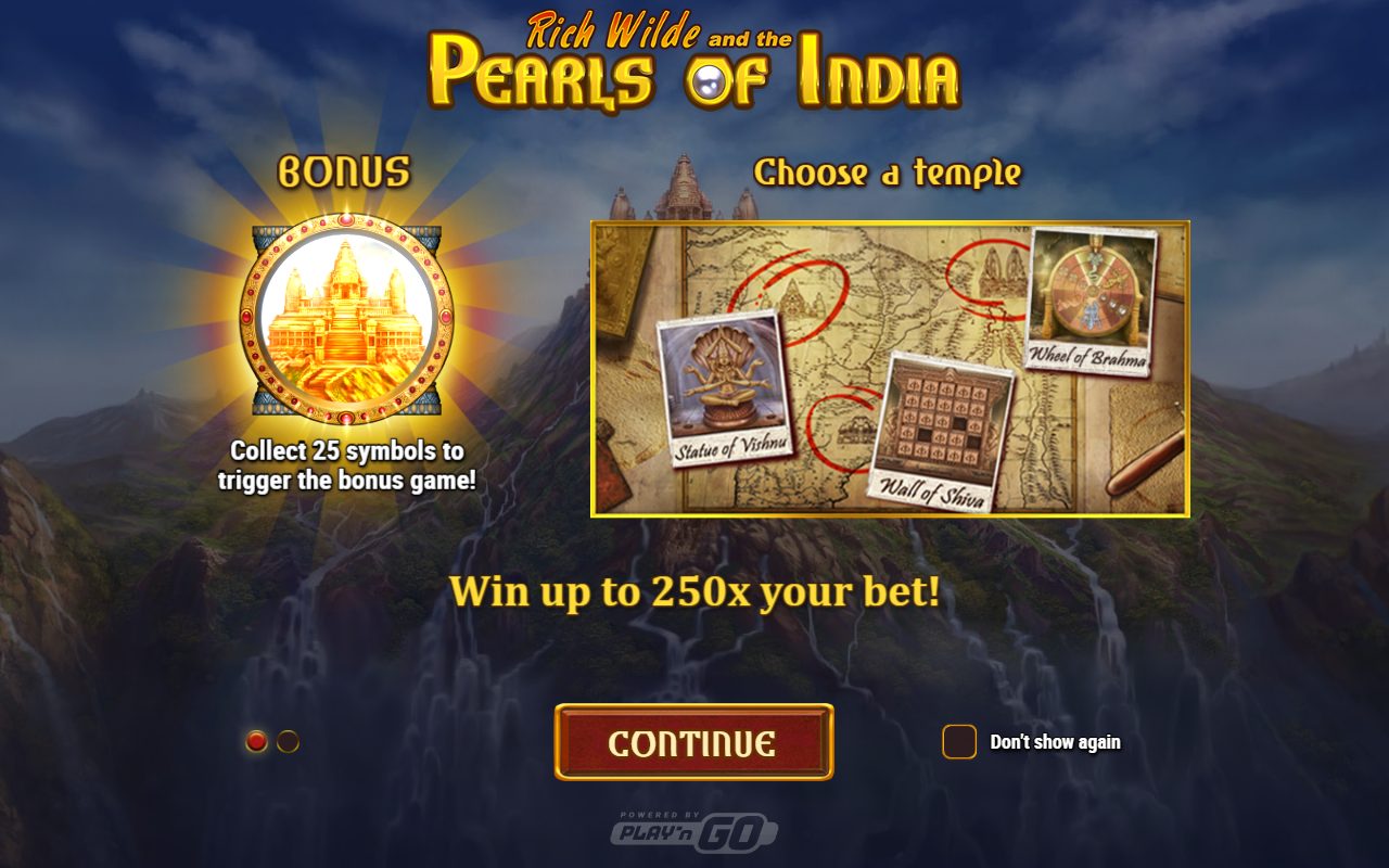 Pearls of India game lobby / feature intro