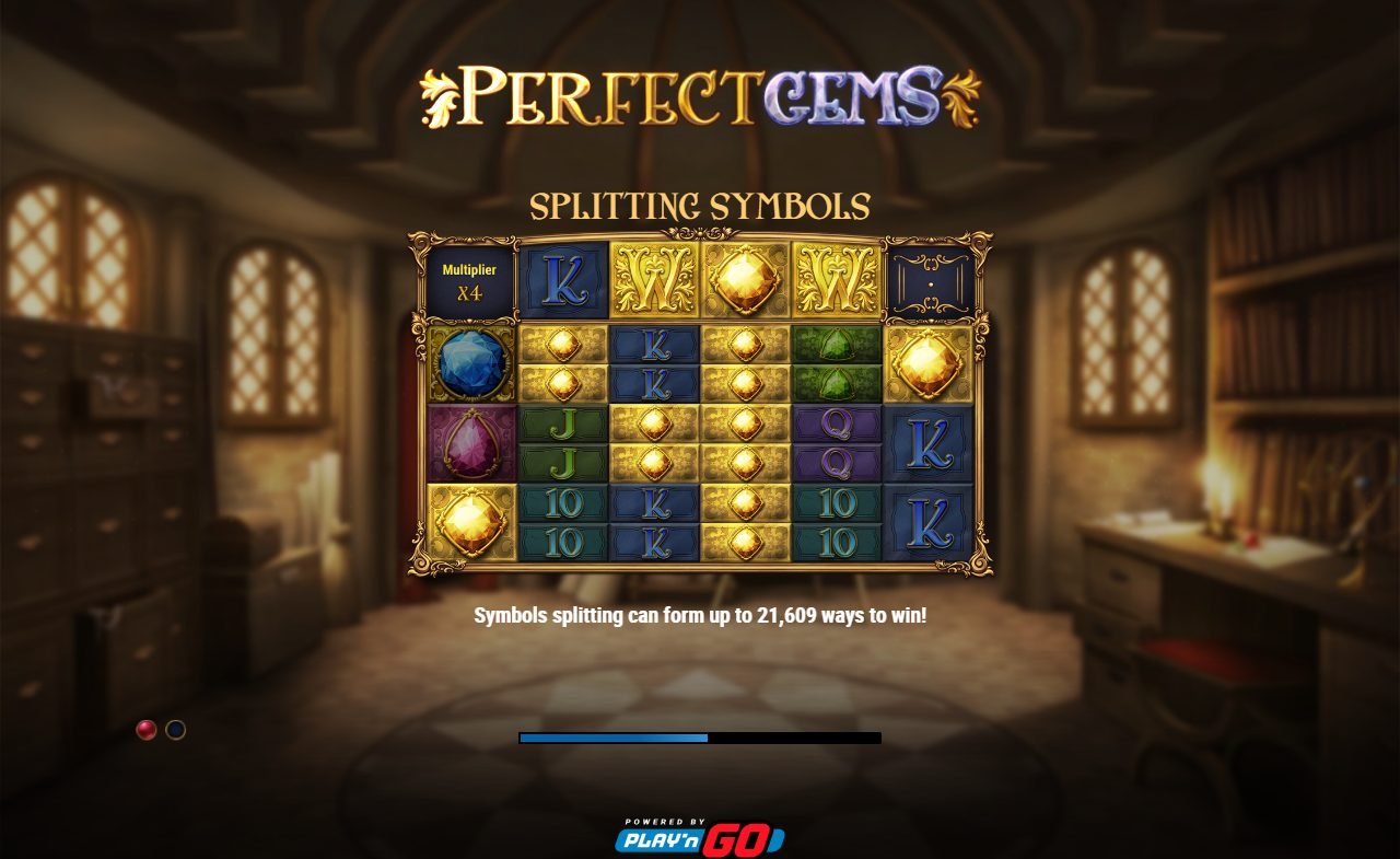 Perfect Gems game lobby / feature intro