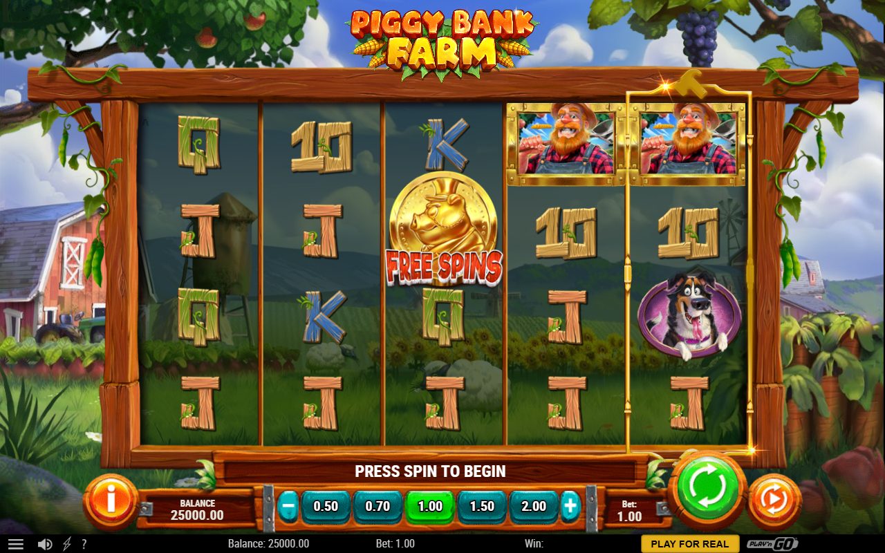 Piggy Bank Farm base game reels