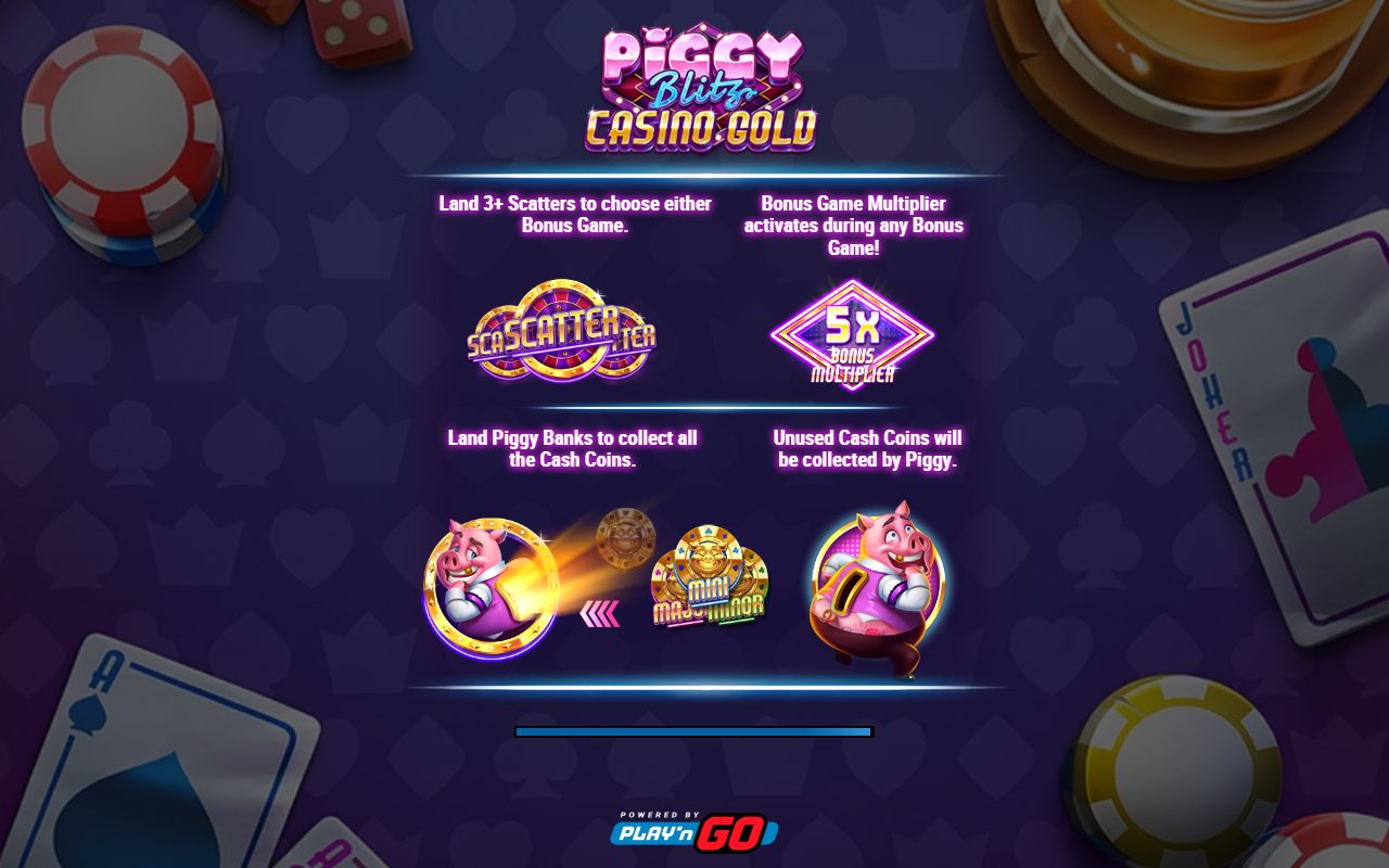 Piggy Blitz Casino Gold game lobby / feature intro