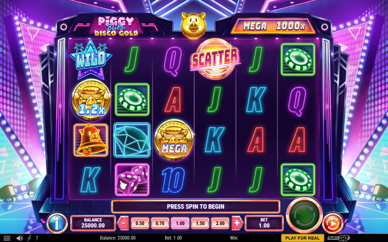 Piggy Blitz Disco Gold base game reels