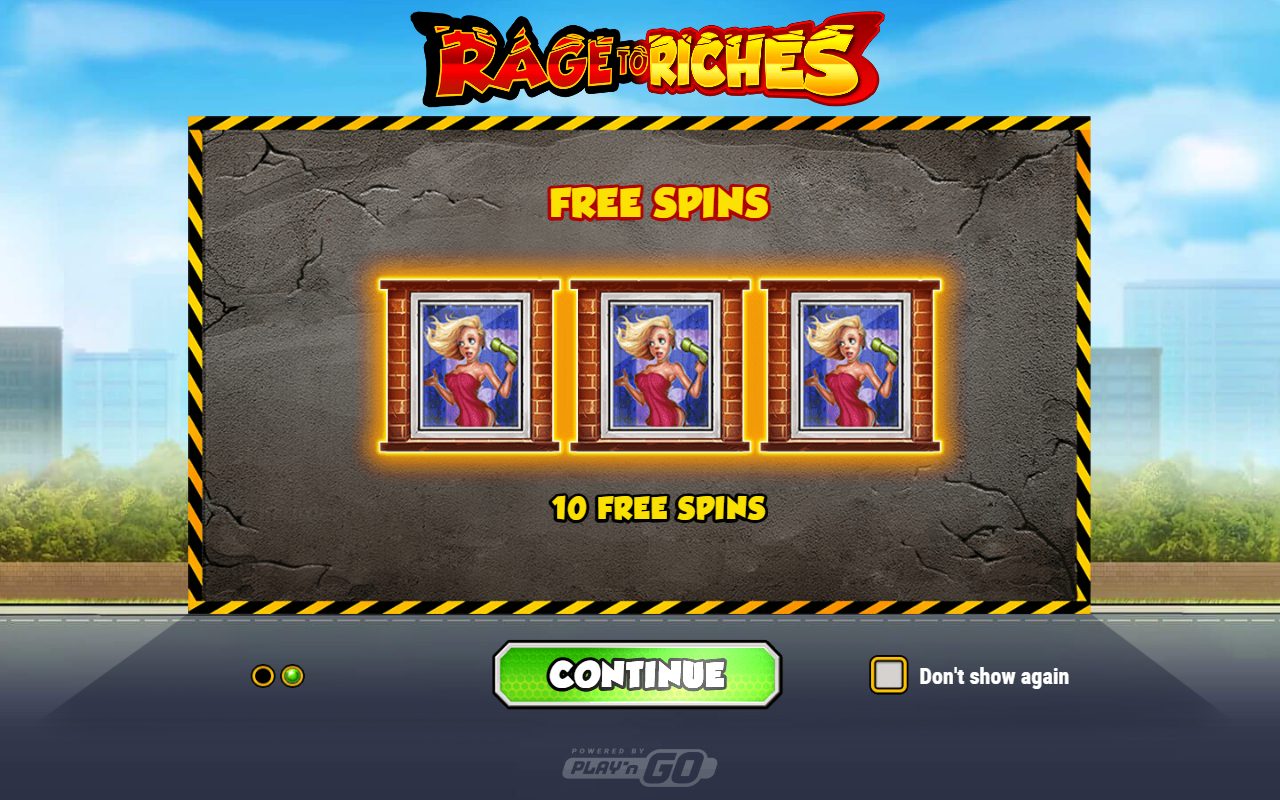 Rage to Riches game lobby / feature intro