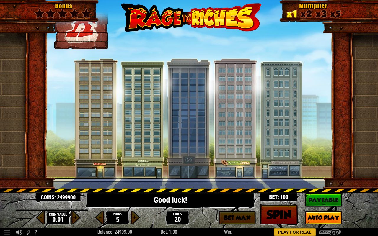 Rage to Riches base game reels
