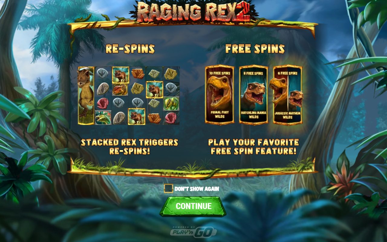 Raging Rex 2 game lobby / feature intro