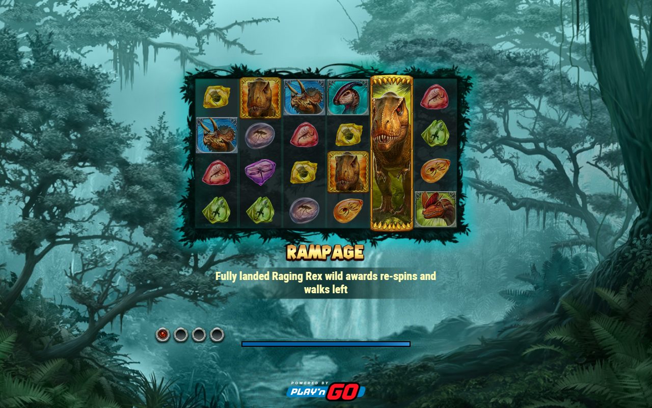 Raging Rex game lobby / feature intro