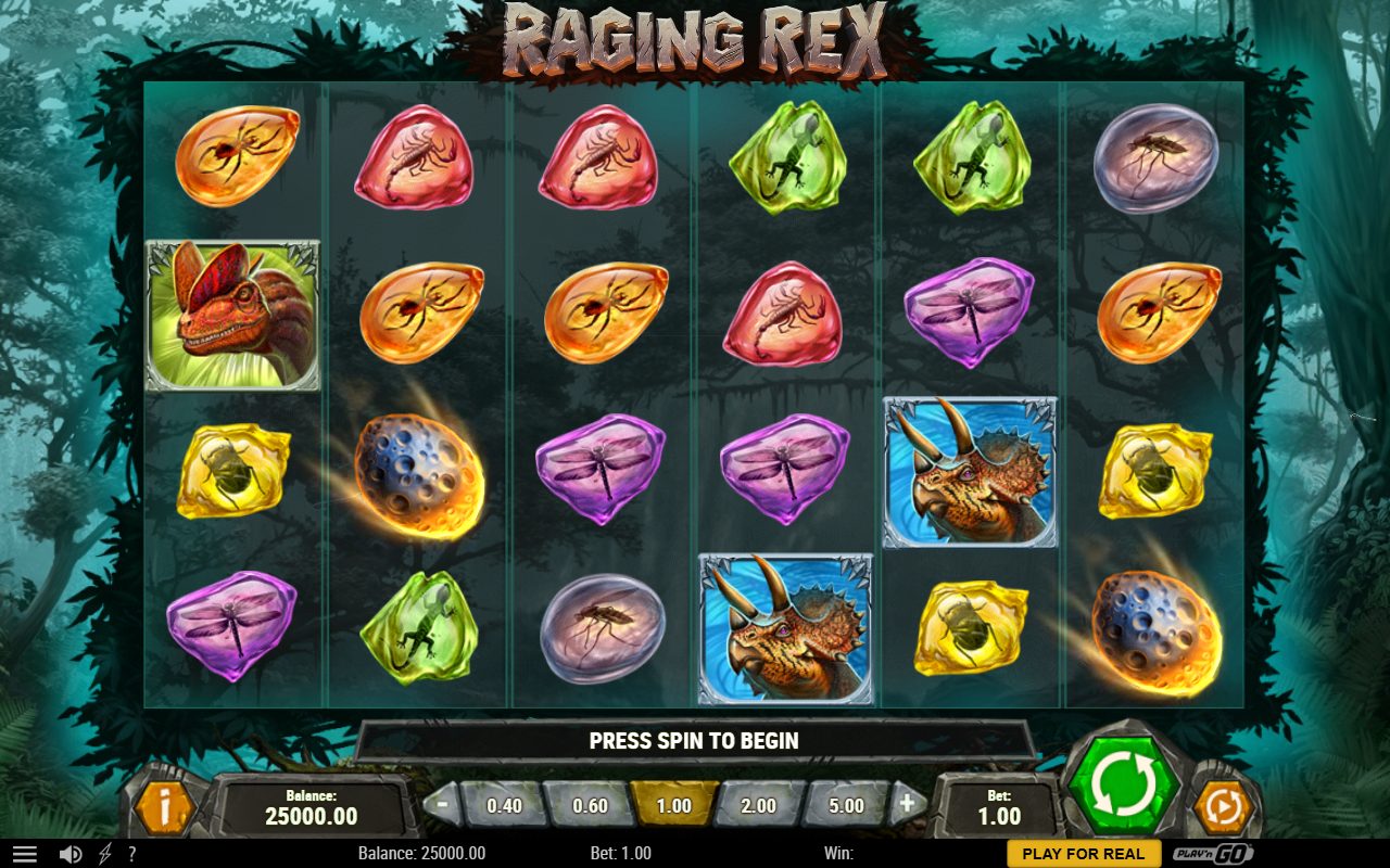 Raging Rex base game reels