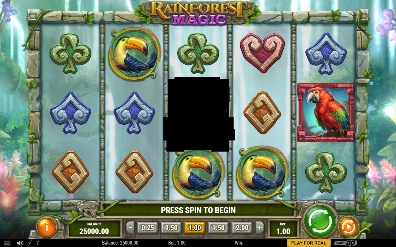 Rainforest Magic base game reels