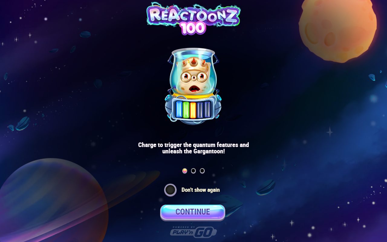 Reactoonz 100 game lobby / feature intro