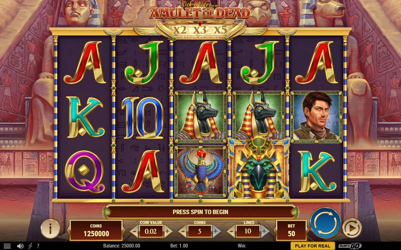 Rich Wilde and the Amulet of Dead base game reels