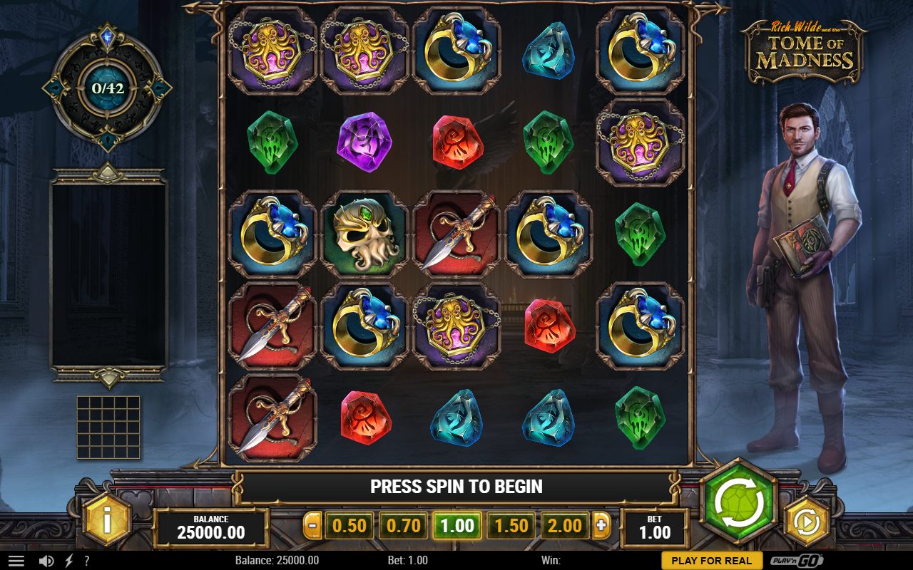 Rich Wilde and the Tome of Madness base game reels