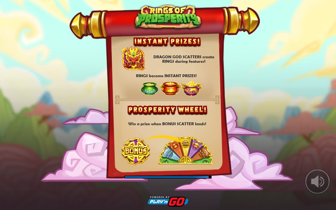 Rings of Prosperity game lobby / feature intro