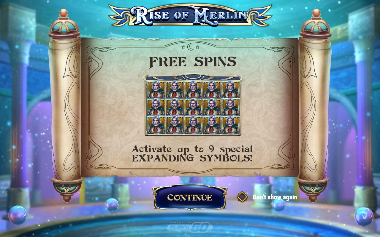 Rise of Merlin game lobby / feature intro